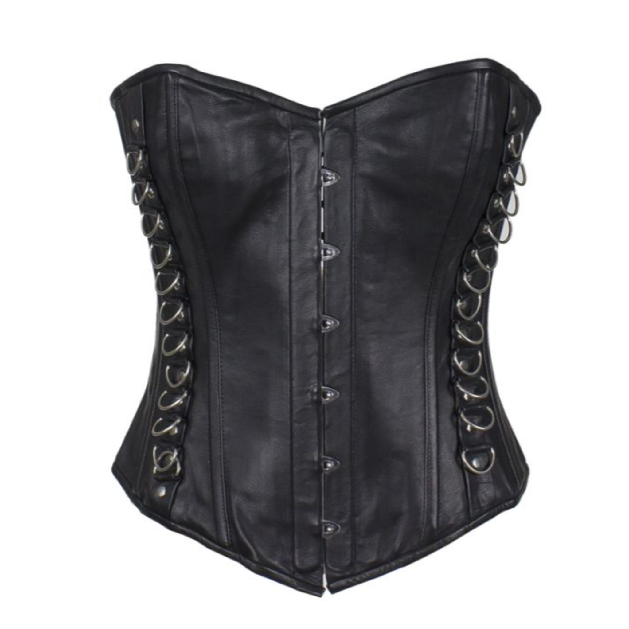 国内で当店のみ GENZERO - Black leather laced front cap Black Leather Corset with Pin Front Closure – 2ndGearUSA