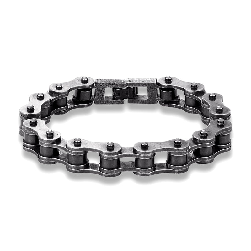Motorcycle Bike Chain Bracelet for Men, Stainless Steel in Black and Blue  Two-Tone, High Polished Finish, Ideal for Casual Wear or Biker-Themed  Events – COOLSTEELANDBEYOND Jewelry